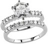 Moissanite 1.75 CTW Engagement Ring with .33 CTW Band Ref 318182
