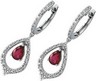 Genuine Ruby and Diamond Earrings 6 x 4mm .25 CTW Ref 466737