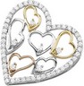 Tri Color Diamond Heart Pendant .63 CTW Ref 790051