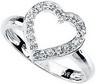 Sterling Silver Cubic Zirconia Heart Ring Ref 331576