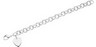 9.75 mm Sterling Silver Cable Bracelet with Heart Charm | 7-1/2 inch