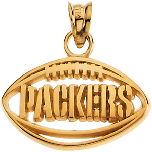 Green Bay Packers NFL Football Pendant | 11 x 19 mm