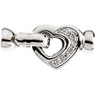 Heart Fold Over Snap Lock Clasp for Pearl with Diamonds 5.75mm Cup Ref 939127
