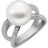 South Sea Pearl and Diamond Ring 12mm Fine Round .08 CTW Ref 530475