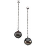 Freshwater Black Cultured Circle Pearl Earrings 9 to 11mm Ref 697552