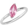 Stackable Fashion Marquise Pink CZ Bezel Set Ring Ref 324700