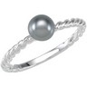 Stackable Fashion 6mm Grey Glass Pearl On Twisted Band Ref 487214