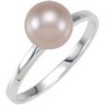 Stackable Fashion Ring 8mm Pink Glass Pearl Ref 352174