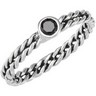Stackable Fashion Ring Oxi Double Twisted 4mm Round Bezel Black CZ Ref 604018