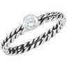 Stackable Fashion Ring Oxi Double Twisted 4mm Round Bezel Clear CZ Ref 641453