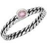 Stackable Fashion Ring Oxi Double Twisted 4mm Round Bezel Pink CZ Ref 131532