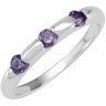 Stackable Fashion Ring 3mm With Round Amethyst CZ Ref 720313