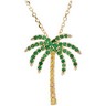 Genuine Tsavorite Garnet and Yellow Sapphire Palm Tree Necklace Ref 223688