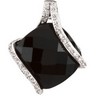 Genuine Onyx and Diamond Pendant .1 CTW Ref 591628