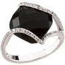 Genuine Onyx and Diamond Ring .2 CTW Ref 359312