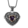 Genuine Amethyst Heart Locket Necklace Ref 688778