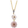 Genuine Pink Tourmaline, Mother Of Pearl and Diamond Pendant Ref 307791