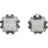 .25 CTW Black and White Diamond Earrings Ref 176265