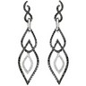 1.33 CTW Black and White Diamond Earrings Ref 110881