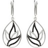 Genuine Black Spinel and Diamond Earrings Ref 160311