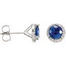 Genuine Sapphire and Diamond Earrings Ref 411962