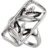 Genuine Black Spinel and Diamond Ring Ref 984815