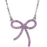 Genuine Pink Sapphire Bow Necklace Ref 437397