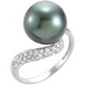 Tahitian Cultured Pearl and Diamond Ring Ref 122063