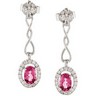 Genuine Pink Tourmaline and Diamond Earrings Ref 984337