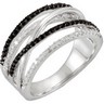 Genuine Black Spinel and Diamond Ring Ref 642857