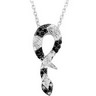Genuine Black Spinel and Diamond Snake Necklace Ref 590760