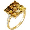Genuine Multi Color Quartz and Diamond Ring Ref 306812