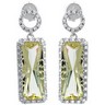 Genuine Lime Quartz and Diamond Earrings Ref 981470