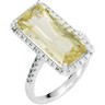 Genuine Lime Quartz and Diamond Ring Ref 142426