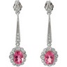 Genuine Pink Tourmaline and Diamond Earrings Ref 485865