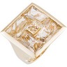 Genuine Rutilated Quartz and Champagne Diamond Ring Ref 276577