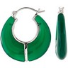 Genuine Dyed Green Agate Hoop Earrings Ref 661166