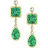 Lab Created Emerald and Diamond Earrings Ref 315128