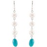 Freshwater Cultured Pearl and Genuine Turquoise Earrings Ref 188848