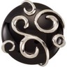 Sterling Silver Genuine Onyx Ring with Scroll Pattern Ref 335399
