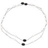 Freshwater Cultured Pearl, Genuine Black Agate and Crystal Necklace Ref 238967