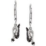 Genuine Black Spinel and Diamond Snake Earrings .17 CTW Ref 904644