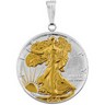 Gold plated Silver Walking Liberty .5 Dollar Set Into a Silver Frame Ref 353928