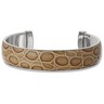 Amalfi&trade; Stainless Steel & Light Brown Leather Cuff Bracelet | B339-LIGHTBROWN