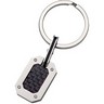 Stainless Steel Rectangular Key Ring with Carbon Fiber Ref 857046