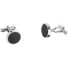 Stainless Steel Cuff Links with Black Carbon Fiber Ref 952846