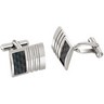 Stainless Steel Cuff Links with Carbon Fiber Ref 894065