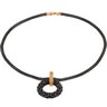 Sterling Silver with Black Lacquer and Pink Gold Plated 24 inch Necklace Ref 967135