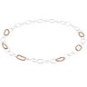 Sterling Silver Link 35 inch Necklace with Red Gold Plated Mesh Rings Ref 694002