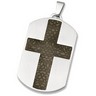 Stainless Steel Dog Tag Pendant with Cross Ref 468085